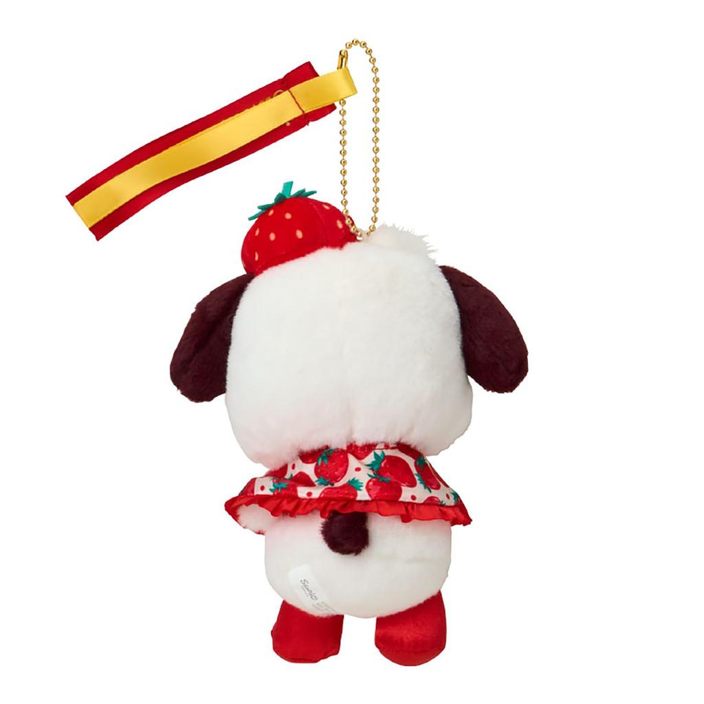 Sanrio Mascot Holder (Ichigo Shimbun 50th Anniversary) Pochacco, Polyester, Nylon, Steel, Ages 6 and Up, Toy Strap, 839043