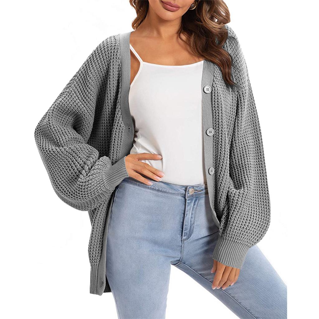 Women's Cardigan Sweater Button-Down Long Sleeve Oversized Knit Cardigans