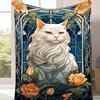 1pc Cat Print Blanket, Soft Warm Throw Blanket Nap Blanket for Couch Sofa Office Bed Camping Travel, Multi-purpose Gift Blanket