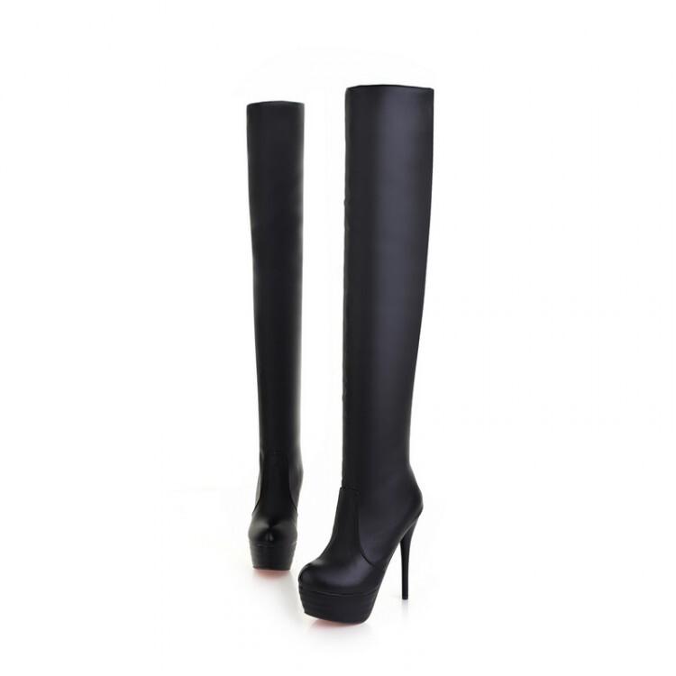 eBay Hot Sale Nightclub Over Knee Boots Thin Heel Waterproof Table Soft Leather Boots M
