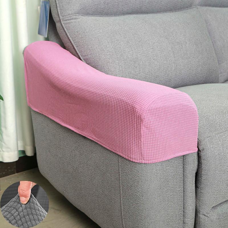 2 PCS Solid High Quality Removable Armrest Covers Furniture Stretchy Chair Sofa Couch Arm Protector Home & Living Furniture