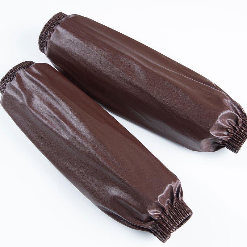 Thick Wear-Resistant Waterproof PU Leather Arm Sleeves for Adults - Oil-Proof Dishwashing and Kitchen Cuffs, Plus Size Available.