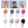 Thickened Knitted Cap Winter Hat For Kids With Thermal Ear Protection Cold Weather Windproof Design Polyester