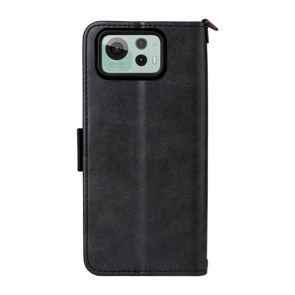 For Asus Zenfone 12 Ultra 5G Leather Case Magnetic Closure Wallet Stand Phone Cover with Crossbody Strap