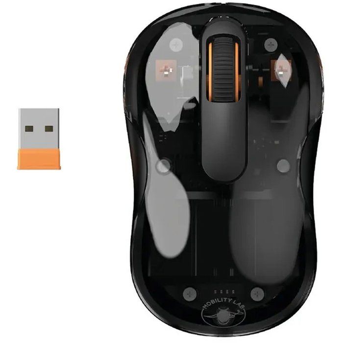 Souris - 2x Bluetooth + récepteur USB 2,4 GHz - MOBILITY LAB - PHANTOM - Noir et transparent