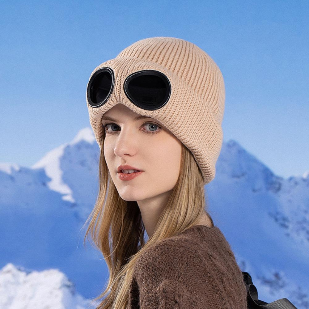 Afneembare Bril Warme Ski Masker Hoeden Winddichte Gebreide Hoed Mode Winter Bril Petten Buiten
