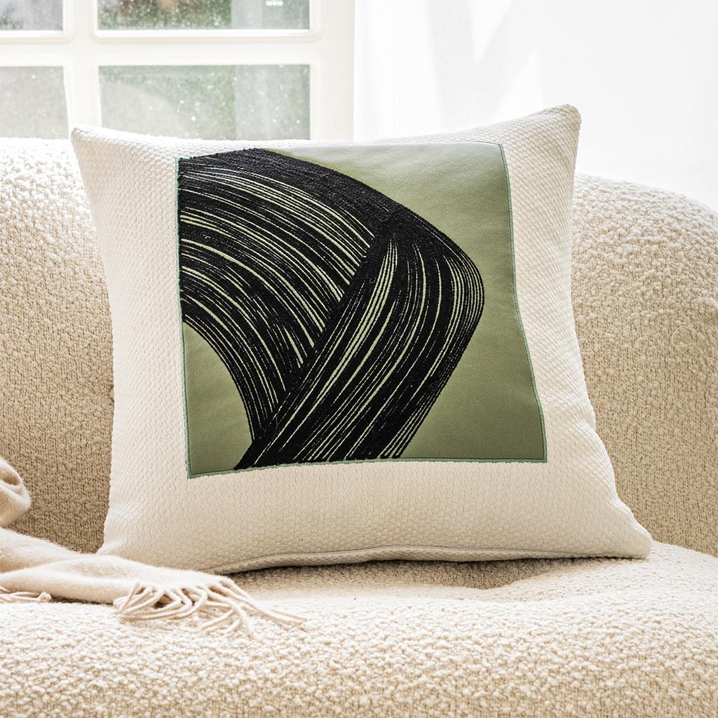 45x45cm French Green Pillowcase Embroidered Plush Throw Pillow Cover Living Room Sofa Decor Pillow Headboard Cushion Covers