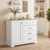 Kitchen Buffet, Storage Unit, 5 Drawers, Door, 100 x 40 x 94 cm, White