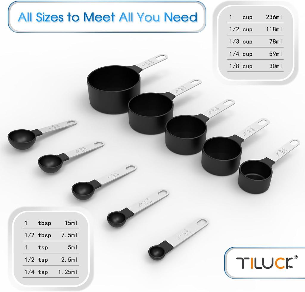 Stackable Measuring Cups Set Spoons Set Nesting Measure Cups for Measuring Dry and Liquid Ingredients Kitchen Gadgets