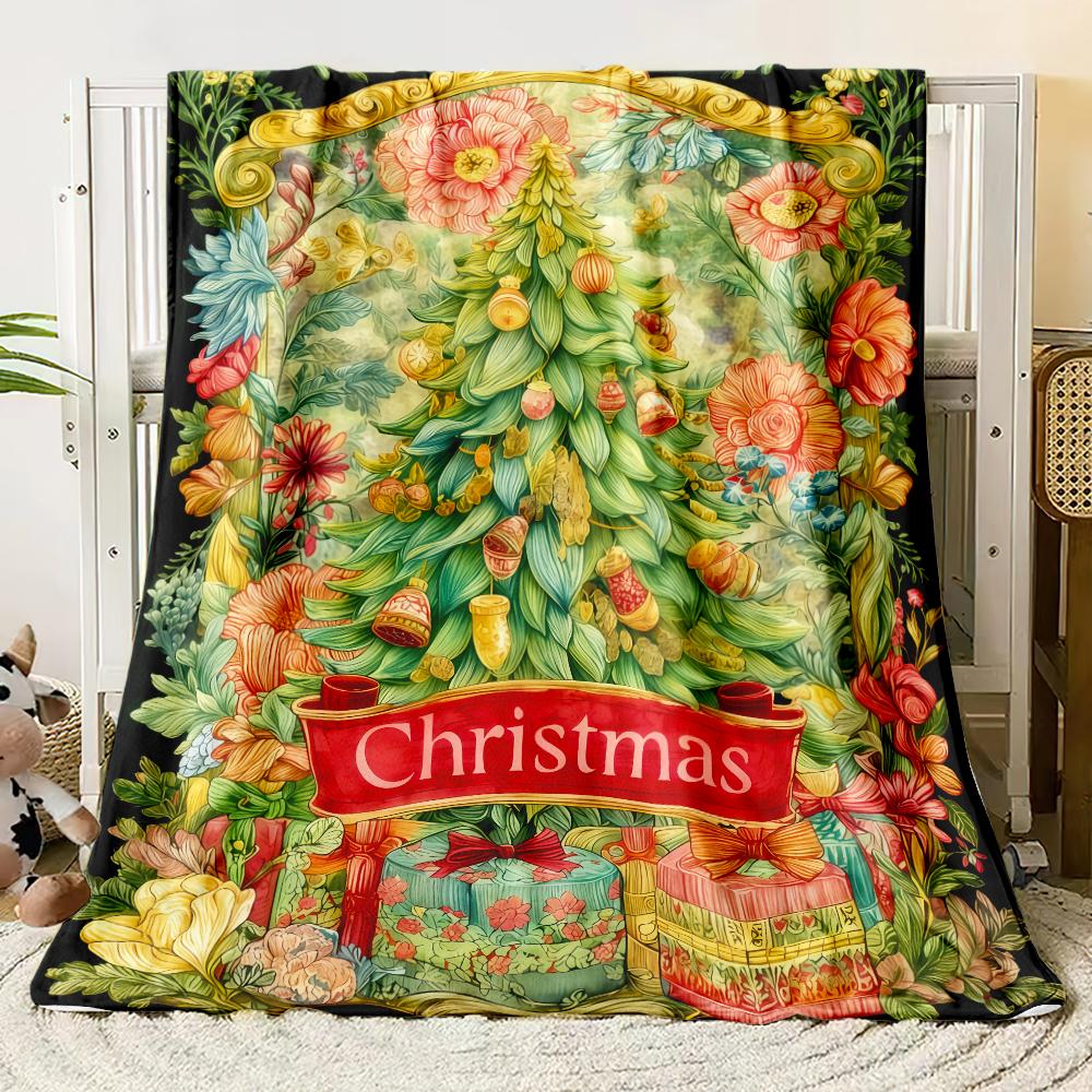 Traumhaftes Weihnachts-Flanell-Dünndecke Schlafzimmerdecke, Wohnzimmer, Sofadecke, Studentenbüro Nickerchen, Campingausflug, Kindergeschenk