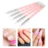 5pcs Double Head Clay Sculpting Tool Nail Pottery Silicone Dotting Brush Pen (Pink)