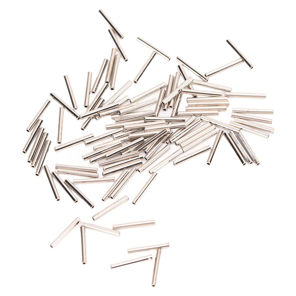 200PCS Single Tube Fishing Crimp Sleeves Copper Crimp Sleeves Connector  Wire Rope