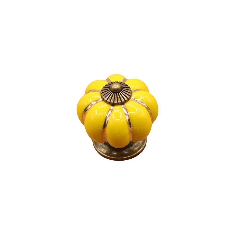 New Pumpkin Shape Cabinet Handles Single Hole Colorful Door Knobs Decorative Rustic Finish Drawer Pulls Drawer Hardware
