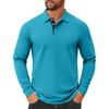 Men's Solid Color Button Lapel Long Sleeve Top Men's Casual Fashion Long Sleeve Top