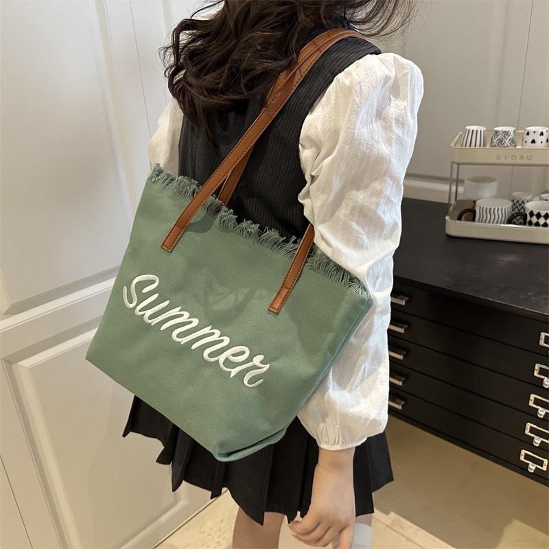 Summer New Casual Large-capacity Burr Bag Beach Bag Women's Shoulder Casual Simple Tote Big Bag