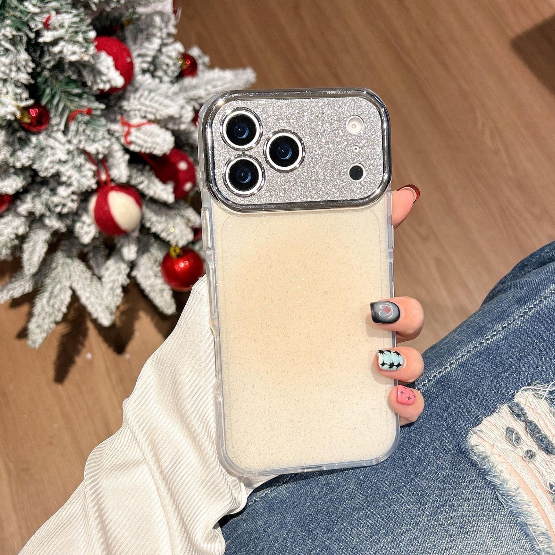 

iPhone 17 Pro Max Glitter Rhinestone Lens Case - Semi-Transparent, Premium Feel 15 Pro Max