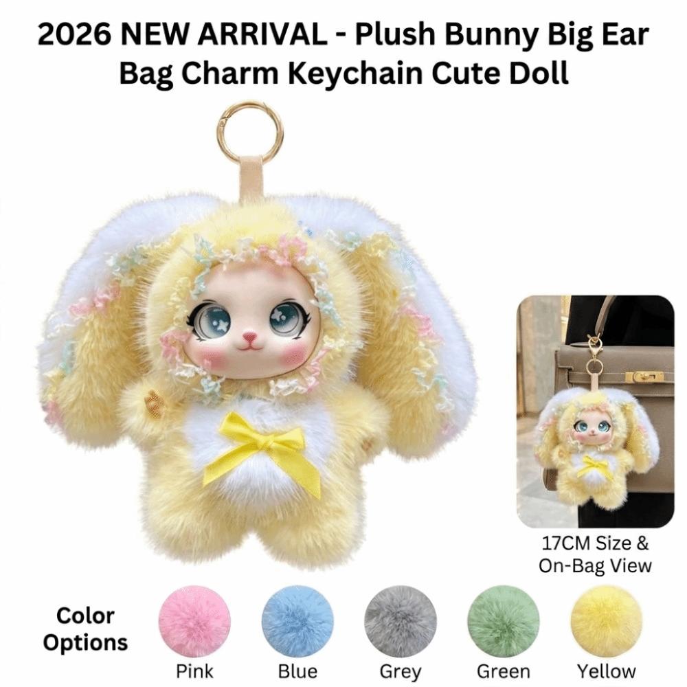 Big Ear Shape Lori Rabbit Pendant Plush Bunny Plush Decoration Cartoon Rabbit Plush Doll  For Kids