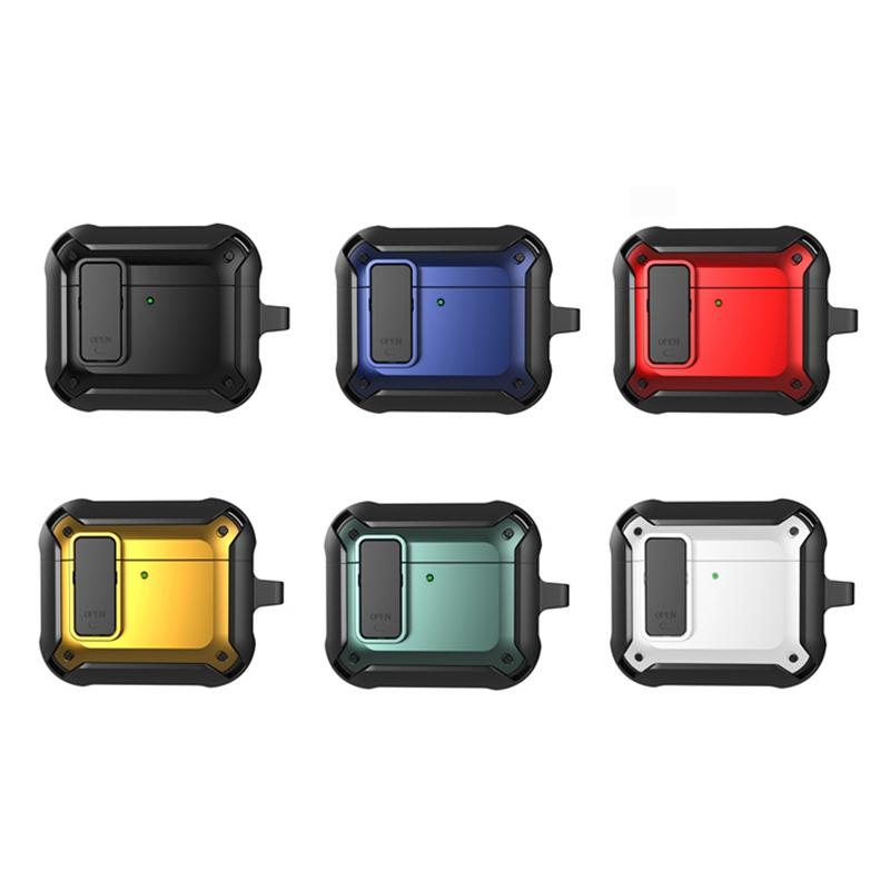 Armor Shockproof Case For Apple AirPods Pro 3 2 Air Pods 4 3 Earbuds Accessories Cover Keychain Switch Coque Capa Fundas