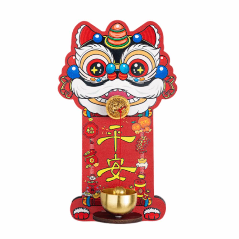 Magnetic Suction Cartoon Lion Doorbell Dopamine Chinese New Year Ornament Home Ornament