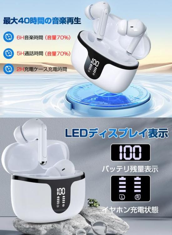 2026 [Bluetooth 5.4 Kopfhörer mit verbesserter Klangqualität] Kabellose Bluetooth-Ohrhörer, In-Ear, ENC Anruf-Geräuschunterdrückung, LED-Anzeige, mit