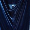 European, American Autumn and Winter New Women's Clothing Temperament Waist Foreign Asymmetrical Velvet Dress Women