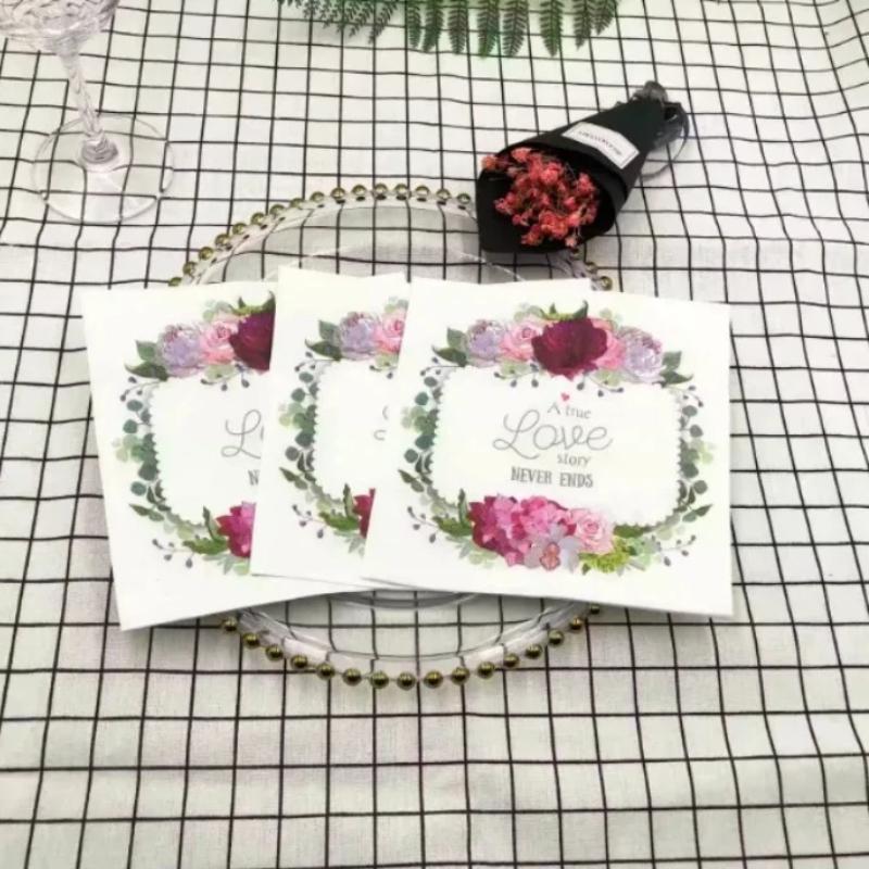 20pcs/Pac 33*33cm 2-Ply Disposable Party Napkin Wedding Pattern