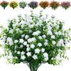Faux Plants Artificial Flowers Garden Setting As Shown 12 Bundles Lifelike Aesthetic Low Maintenance Odorless Plastic For Home