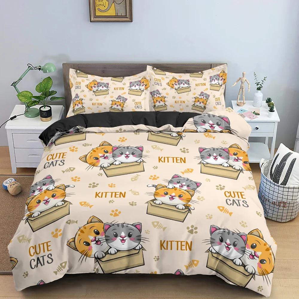 3D Printed Night Bear Comfortable Duvet Quilt Cover Pillowcase Bedding Set Children Bedroom Decoration Home Textile
