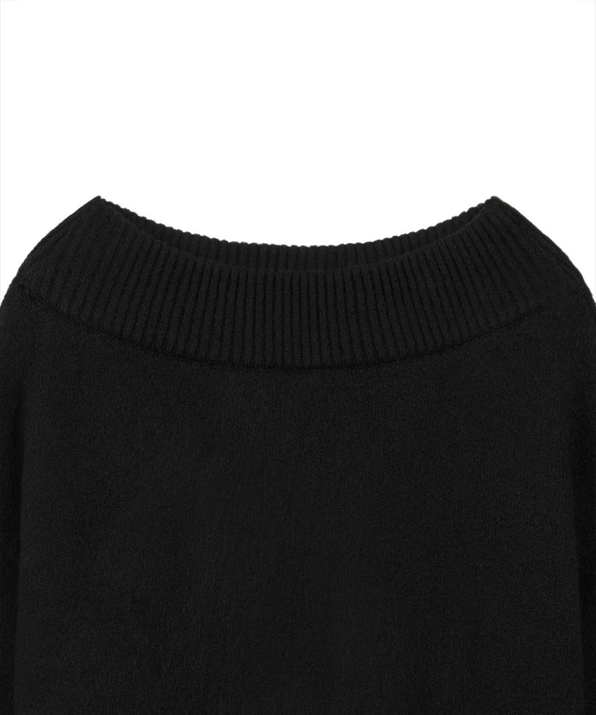 ROCKCAKE Off Shoulder Damaged Knit - Black