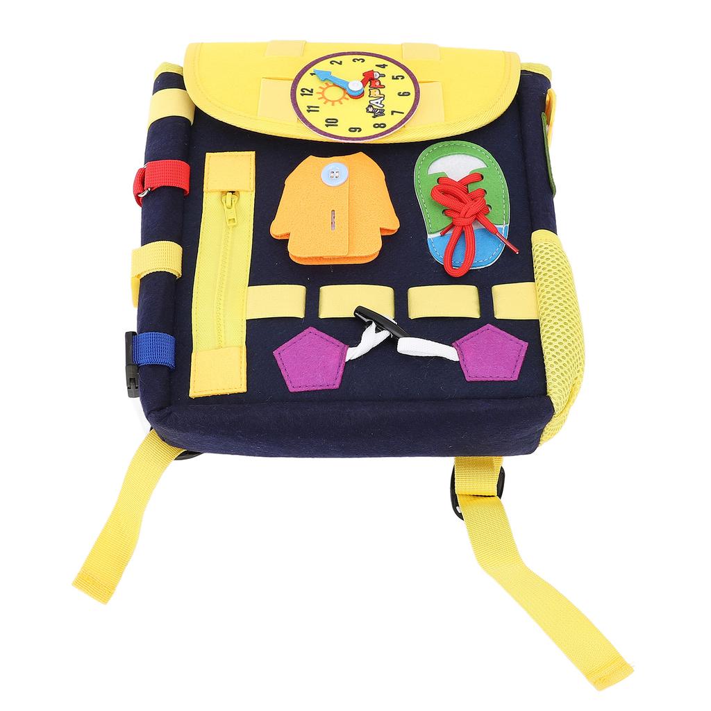 Toddler Backpack with Buckles Felt Educational Learning Activity Sensory Backpack Large Capacity Bag