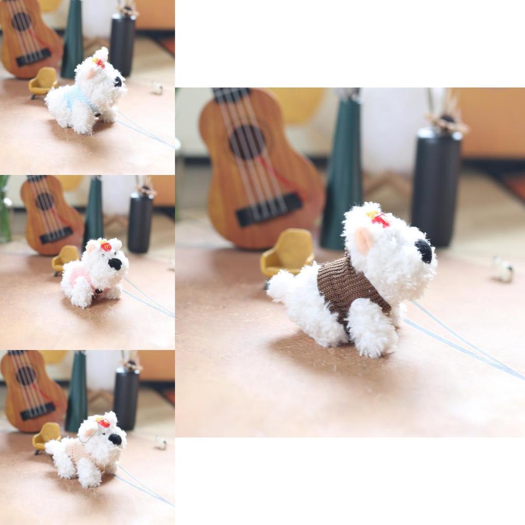 Adorable Dog Plush Doll With Short Faux Fur For Bag Hanging And Collection