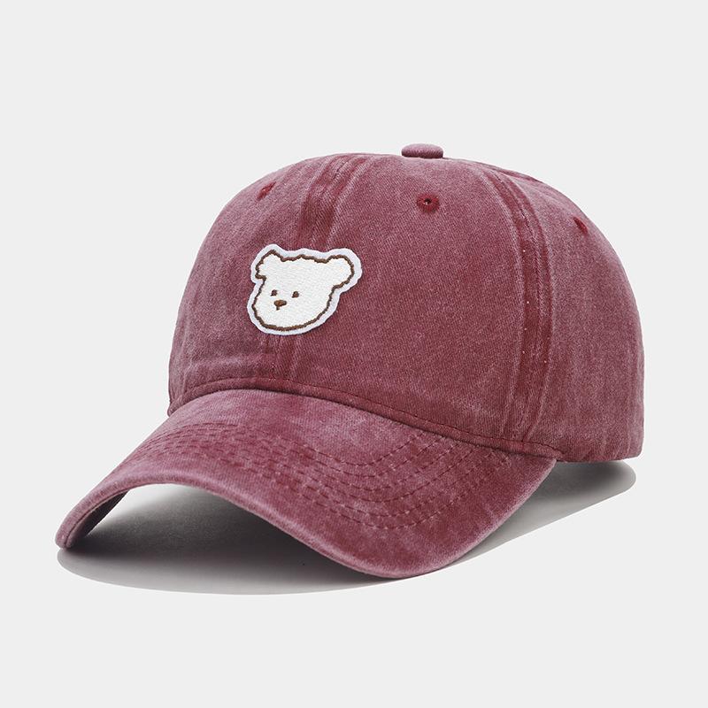 Cute cartoon bear embroidered baseball cap spring and summer soft top cap men's and women's outdoor casual versatile sun hat tide