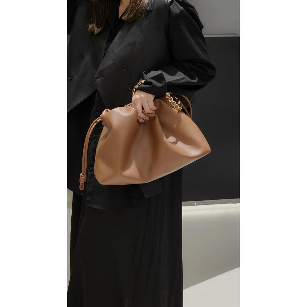 Leather Cloud Bag 2024 New Fashion Shoulder Bag Chain Cowhide Strap Bag Messenger Bag Soft Leather Clutch Bag