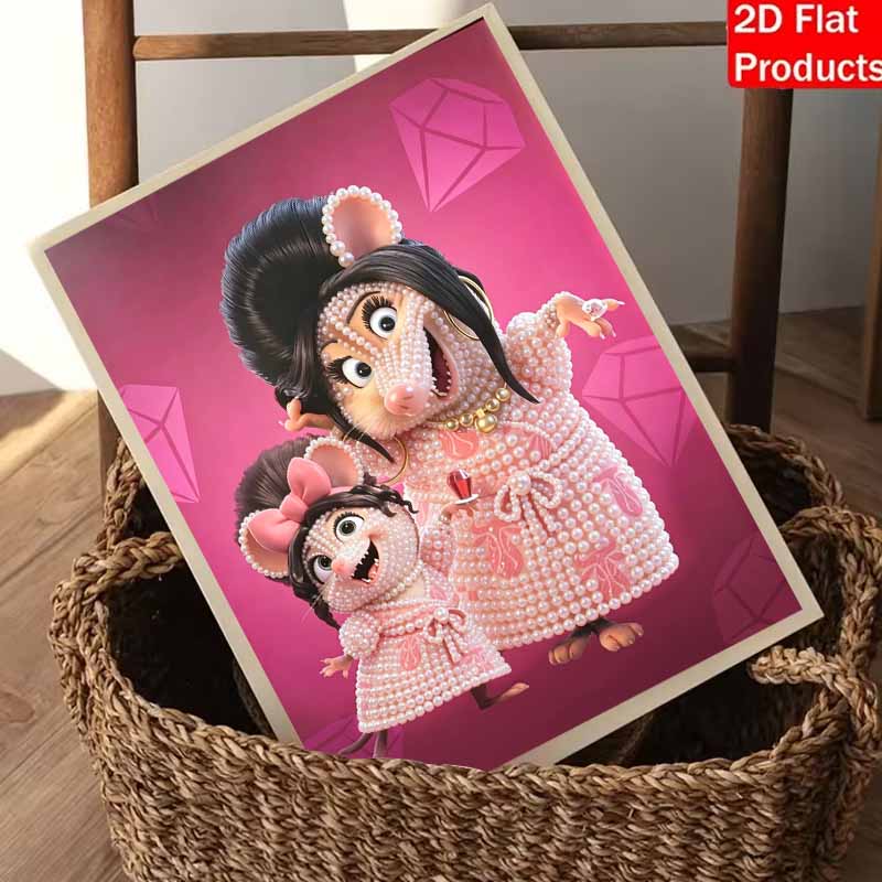 Disney Pearl Painting Painting Kit Glamorous Mouse Pearl Art Home Decor Handmade Gift for Women Adults Sparkling Jeweled Masterpiece