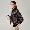 Zhaojun Women's Thick High-Neck Jacquard Cashmere Cardigan