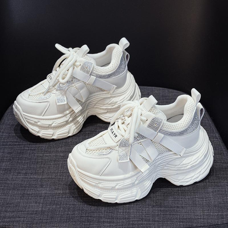 Thick-soled Internet Celebrity Fashion Dad Shoes Women 2025 New Casual Versatile Inner Height Increase Lightweight Small Sports Trendy Shoes