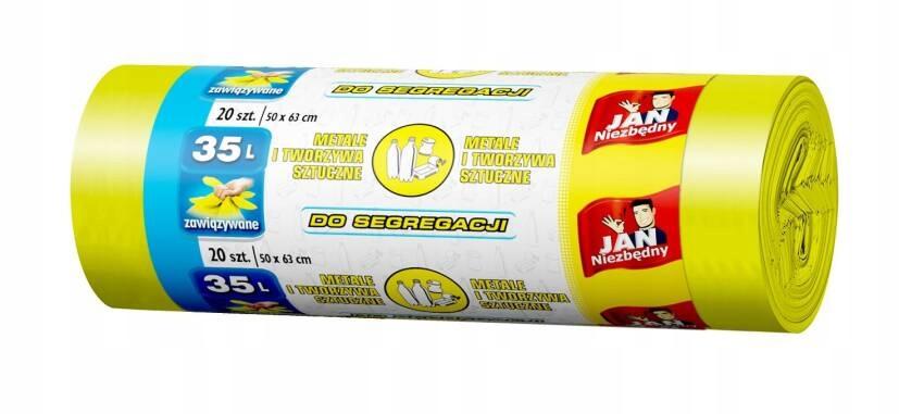 Yellow Garbage Bags for Plastic Sorting 35 L