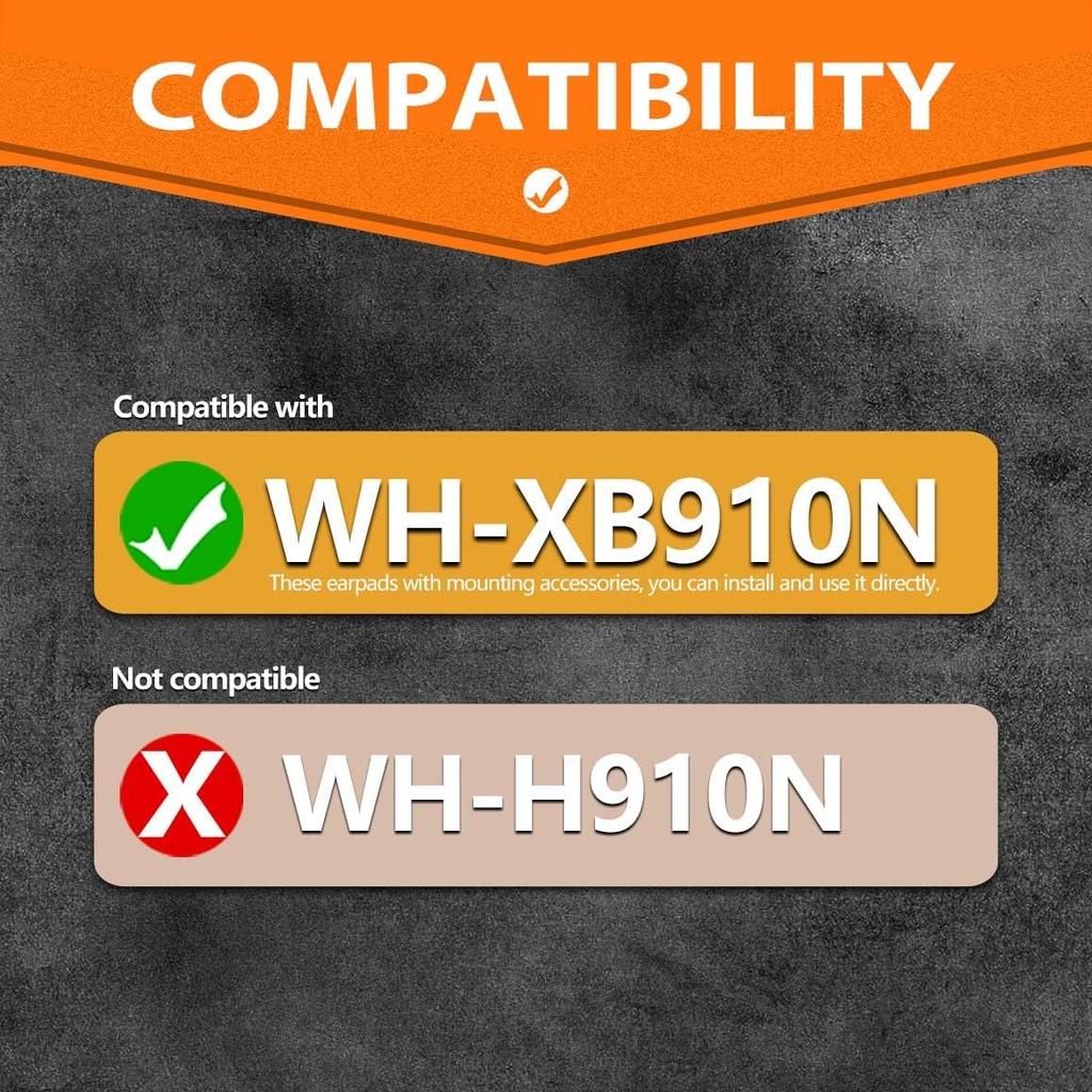 WH-XB910N Ear Pads - TRANSTEK Replacement Ear Cushion Compatible with WH-XB910N XB910 N Headphones (Grey Fabric)