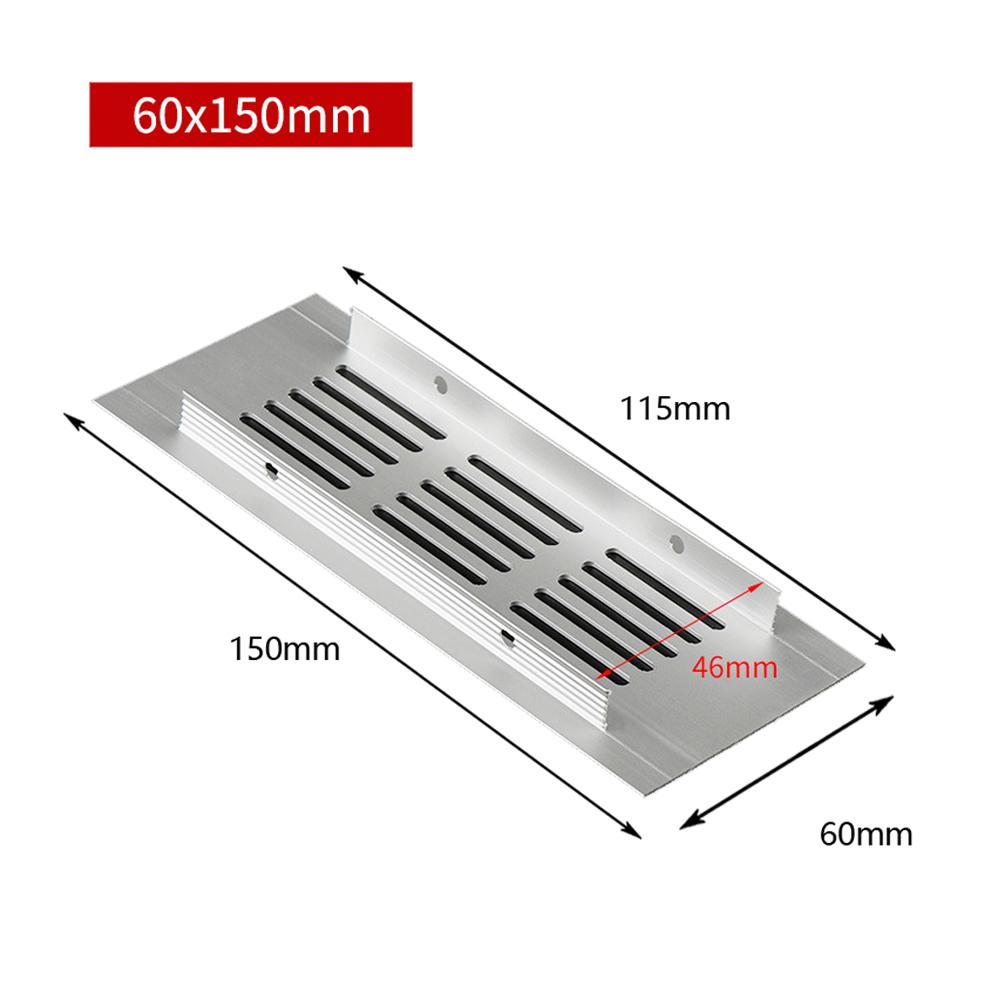 

60mm Ventilation Grille Aluminium Rectangular Cabinet Wardrobe Air Vent Grille Ventilation-Cover For Wardrobes Shoe Cabinets