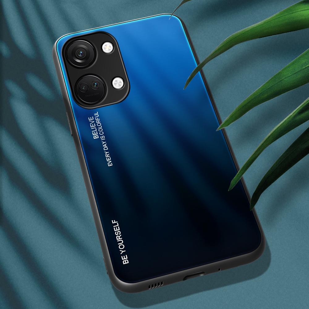 For OnePlus Nord 3 5G/Ace 2V Gradient Tempered Glass Back Shell PC+TPU Shock Protective Phone Case