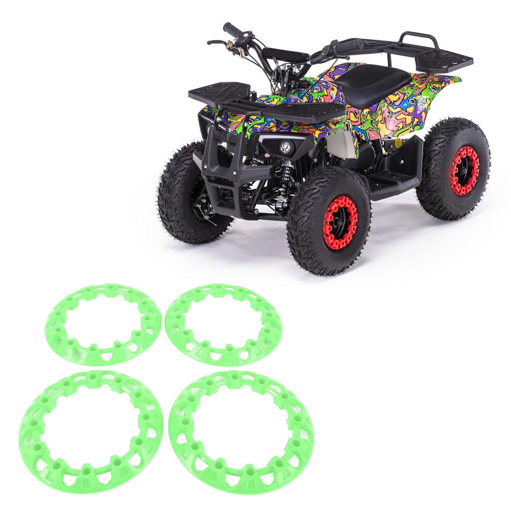 4 Stück 8 Zoll ATV Radzierblende Nabe   Dekor Kratzfeste Kunststoff-Radkappe Abdeckung   für Go-Kart
