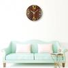 Round Luminous Wall Clock Glow In Dark Wooden Silent NonTicking Modern Style for Bedroom Decor