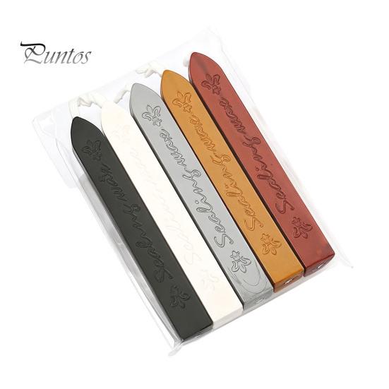 Vintage Wax Stamp Supplies 5PCS Sealing Sticks, with Wicks, Classic Color Seal Accessories Strips, for Envelope And Craft Decor Handmade Greeting Card