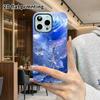 Phone Case: 2D Flat Design Suitable for iPhone 18, 17, 16, 15, 14, 13 Pro Film Protective Case, Couple Style, Crystal Blue Rose, Christmas and Hallowe