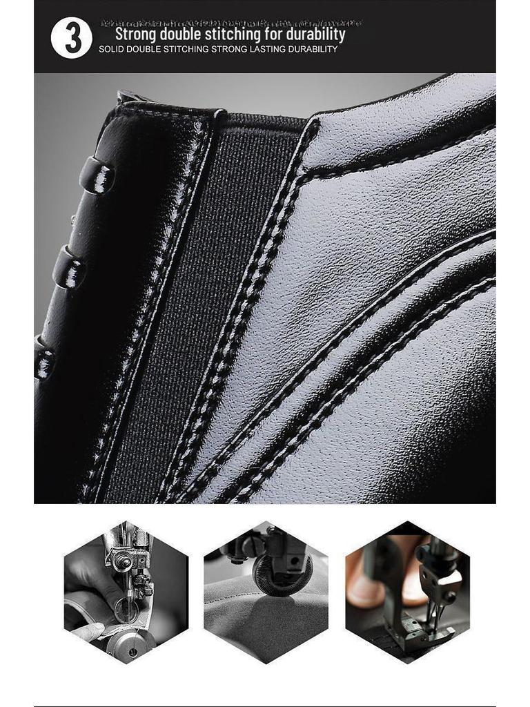 Men's British Style Three-joint Leather Shoes for Work and Casual Wear.