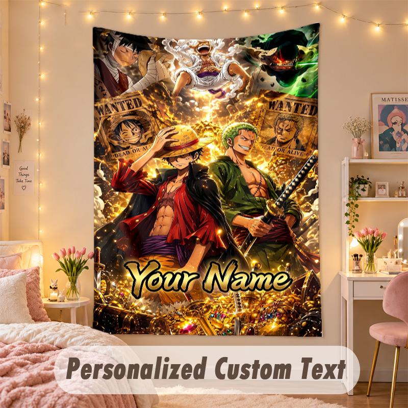 Custom Personalized Tapestry,One Piece Print Custom Name Text Wall Art Hanging for Bedroom