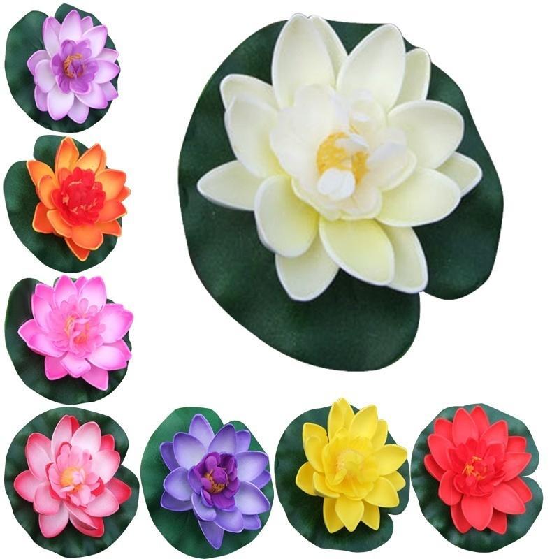 Fleur De Lotus Artificielle Flottante Violette - 18cm - Décoration Étang/Piscine/Mariage