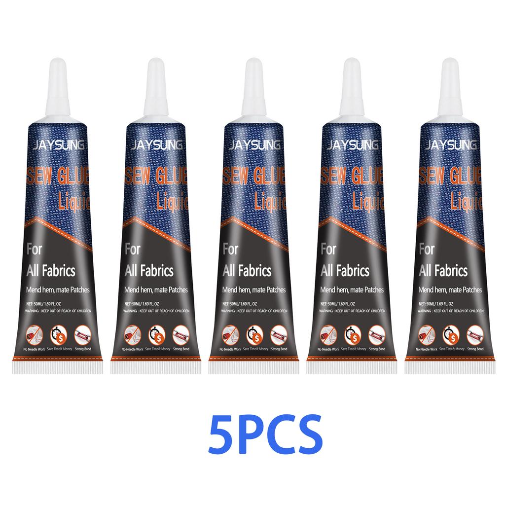 1-5PCS 50ml Multi-Clothing Repair Glue No Sew Fast Tack Cloth Glue Fabric Adhesives Liquid Sewing Solution Kit