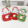 Red Christmas Fabric Tote Bag with Creative Sticker for Gifts