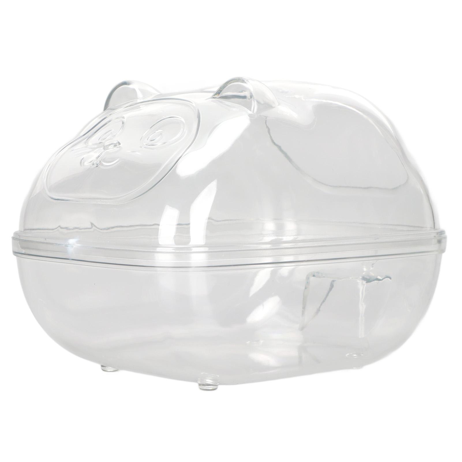 

Hamster Bath Box Transparent Large Space Leakage Proof Cartoon Shape Hamster Sand Bathroom for Small Pet
